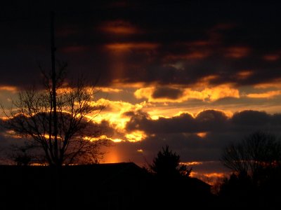 Sunrise on farm in Shelbyville Indiana